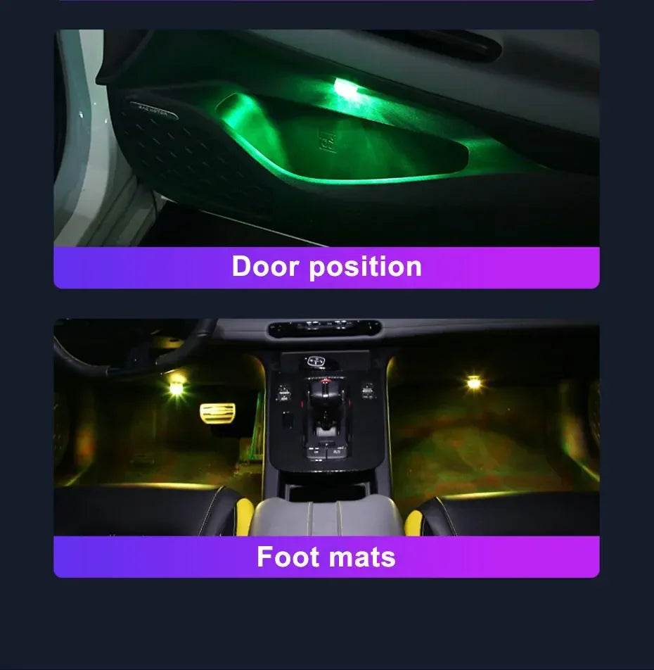Wireless LED Car Interior Ambient Lights – Remote Control RGB Atmosphere Lamps