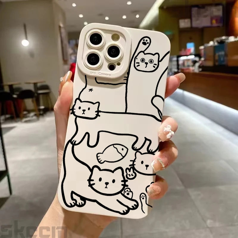 Art Cat Graffiti Frosted Phone Case – Samsung Galaxy Series