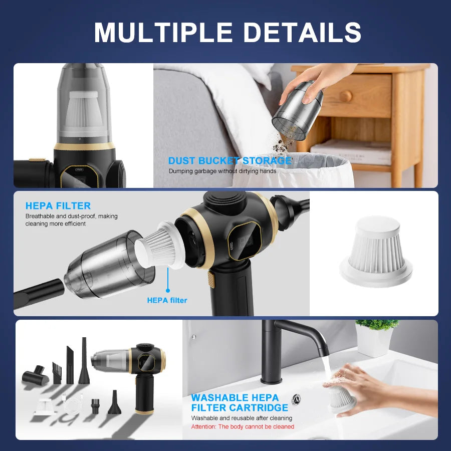 Wireless Car & Home Vacuum Cleaner – High Power
