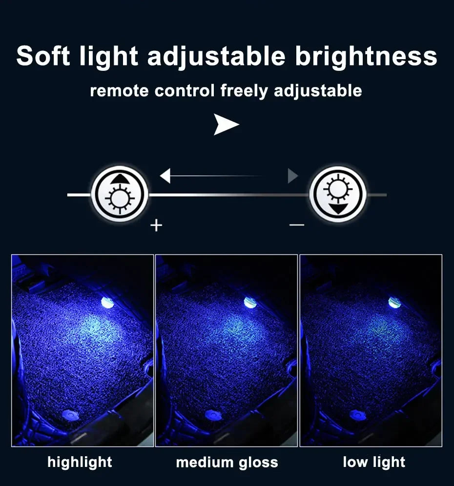 Wireless LED Car Interior Ambient Lights – Remote Control RGB Atmosphere Lamps