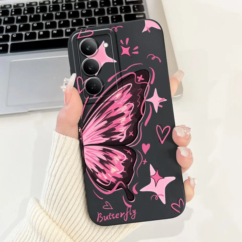 Graffiti Butterfly Phone Case – Camera Protection Cover for Realme 14x 5G