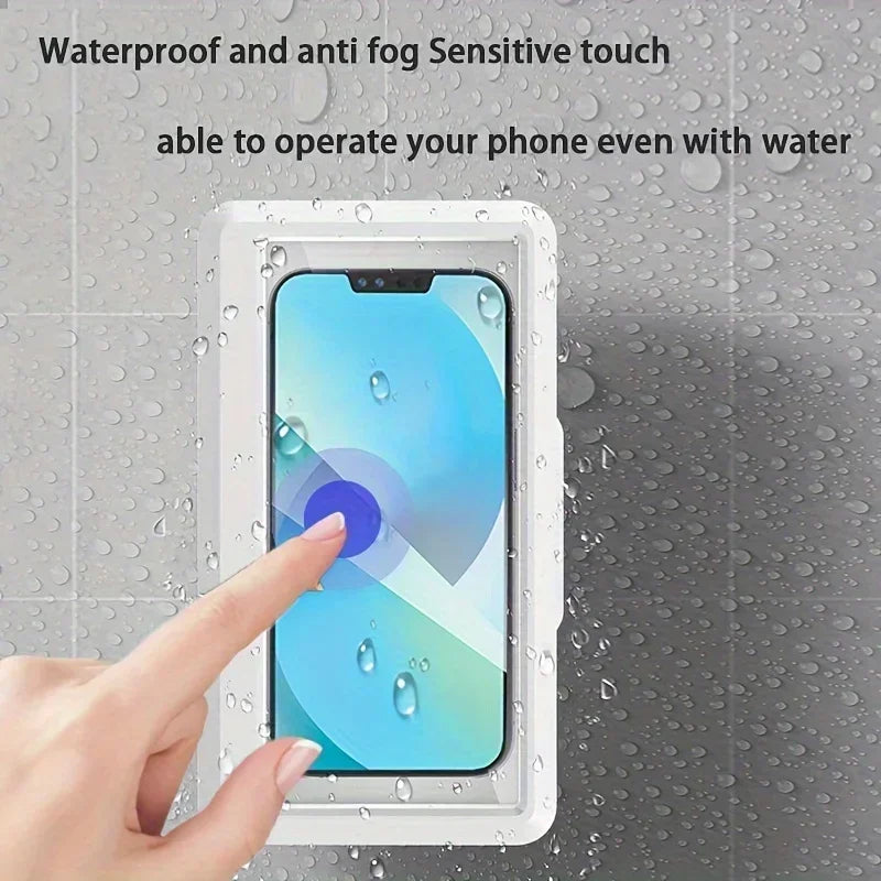 360° Waterproof Shower Phone Holder – Anti-Fog Wall Mount