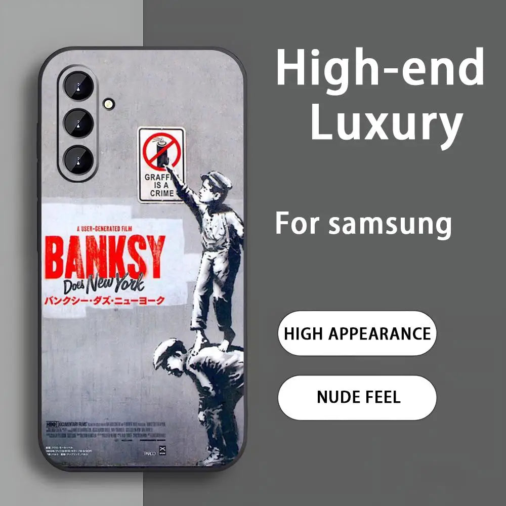 Banksy Graffiti Art Phone Case – Soft Cover for Samsung Galaxy A Series